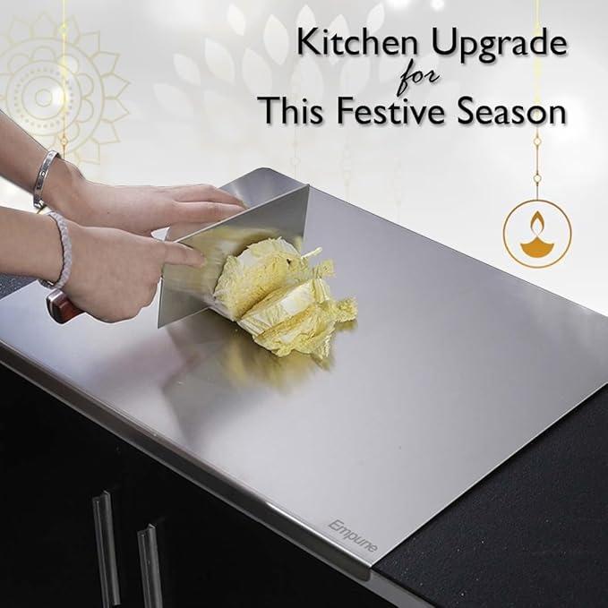 Stainless Steel Cutting Board – Durable Kitchen Chopping Board for Meat, Vegetables & Dough Prep