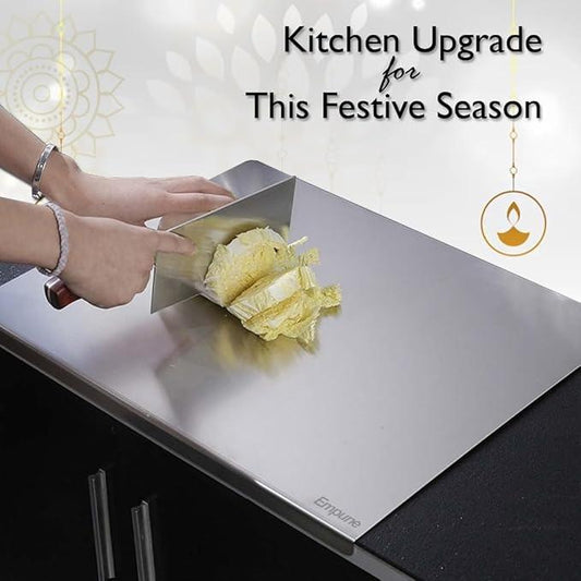 Stainless Steel Cutting Board – Durable Kitchen Chopping Board for Meat, Vegetables & Dough Prep