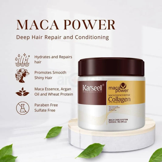 Karseell Collagen Hair Mask 500g – Natural Argan Oil & Coconut Deep Repair Conditioner for Dry & Damaged Hair