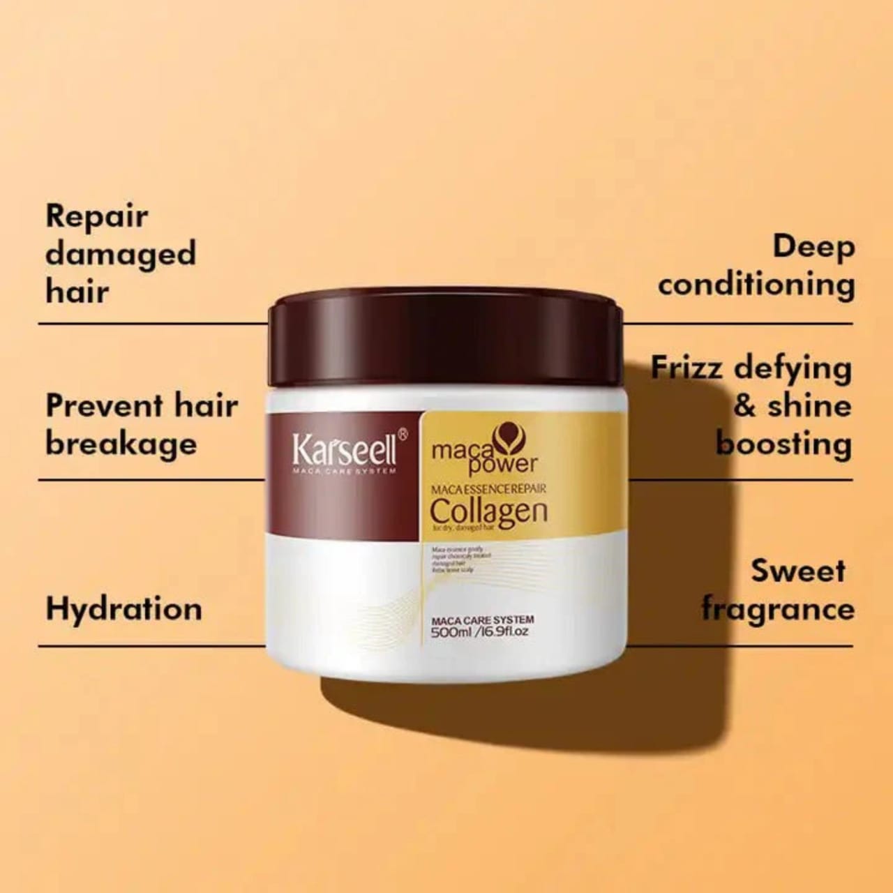 Karseell Collagen Hair Mask 500g – Natural Argan Oil & Coconut Deep Repair Conditioner for Dry & Damaged Hair