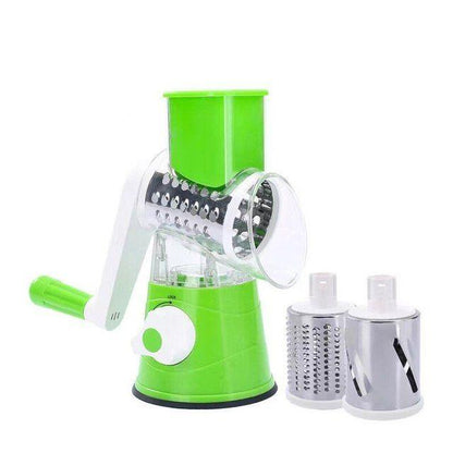 🥗 Table Top Drum Multifunctional Roller Vegetable Cutter – Hand Crank Kitchen Shredder & Potato Grater