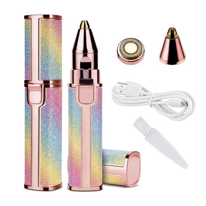 Flawless 2-in-1 Eyebrow Trimmer | Rechargeable Hair Remover with USB Charging Cable &amp; Cleaning Brush