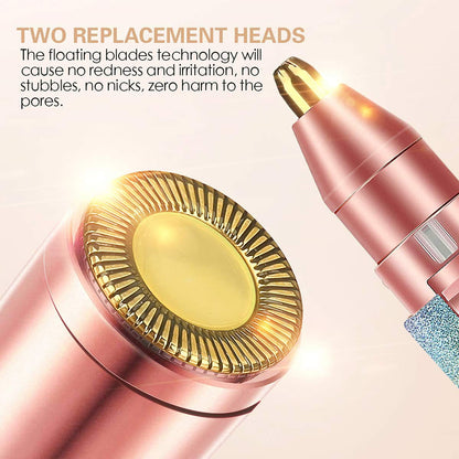 Flawless 2-in-1 Eyebrow Trimmer | Rechargeable Hair Remover with USB Charging Cable &amp; Cleaning Brush