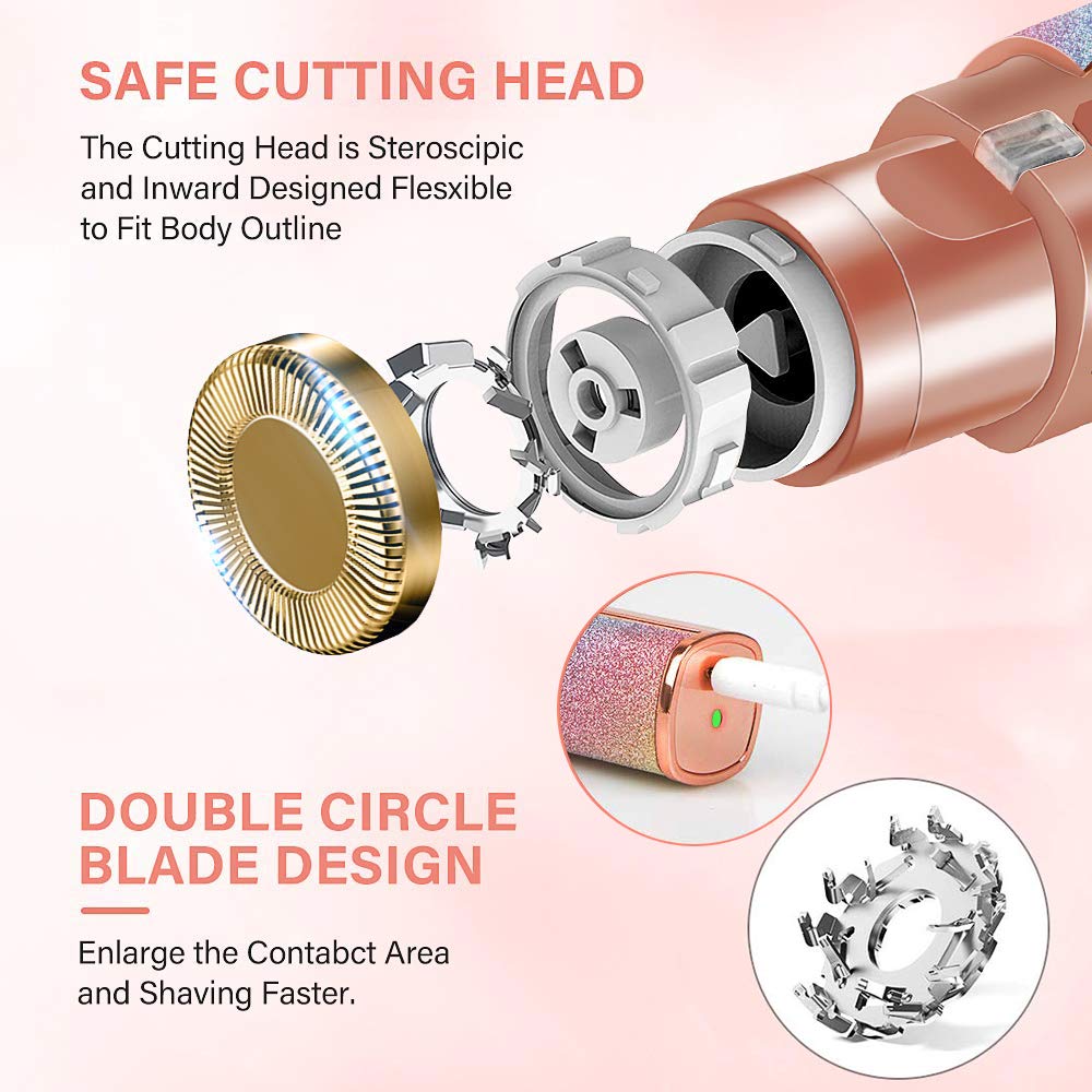 Flawless 2-in-1 Eyebrow Trimmer | Rechargeable Hair Remover with USB Charging Cable &amp; Cleaning Brush