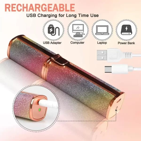 Flawless 2-in-1 Eyebrow Trimmer | Rechargeable Hair Remover with USB Charging Cable &amp; Cleaning Brush