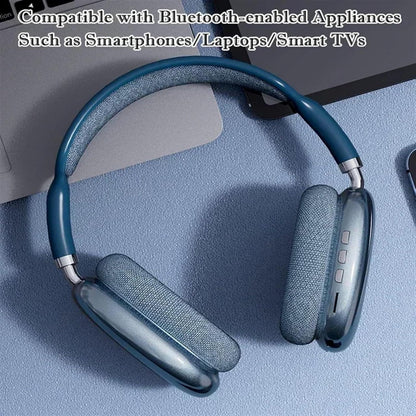 🎧 P9 Wireless Bluetooth Headphones with Mic – Noise Cancelling Stereo Sound & TF Card Support