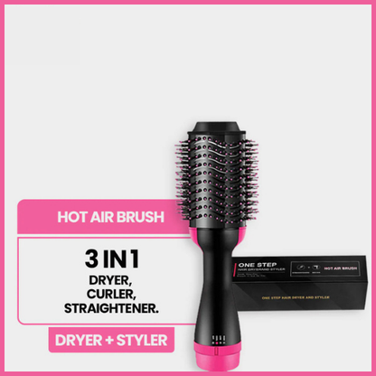 One Step Hot Air Brush – 3-in-1 Dryer, Straightener & Volumizer