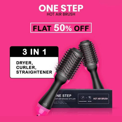 One Step Hot Air Brush – 3-in-1 Dryer, Straightener & Volumizer