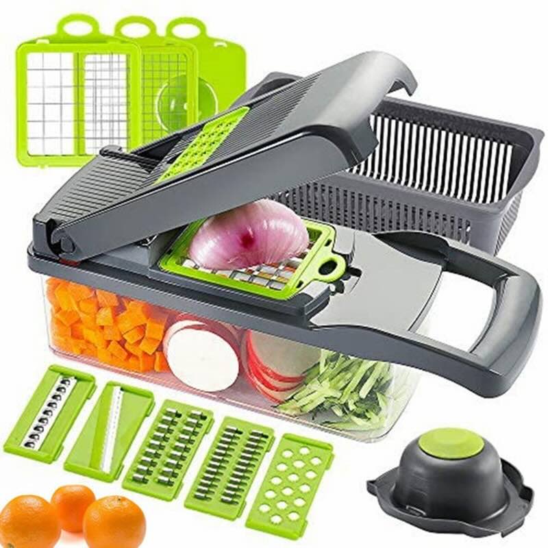 🥗 16-in-1 Mandoline Slicer & Vegetable Chopper – Multifunction Kitchen Cutter 🔪