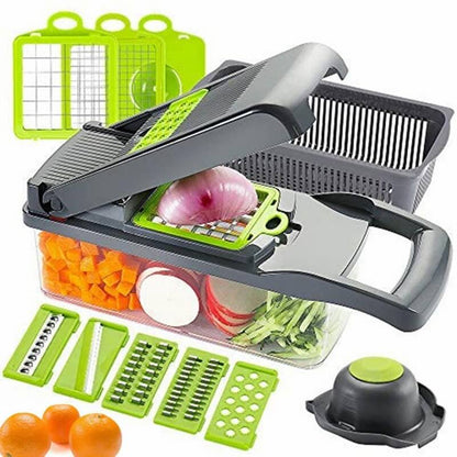 🥗 16-in-1 Mandoline Slicer & Vegetable Chopper – Multifunction Kitchen Cutter 🔪