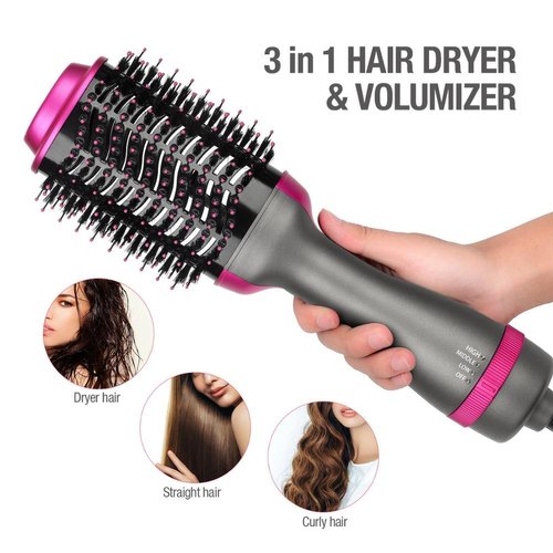One Step Hot Air Brush – 3-in-1 Dryer, Straightener & Volumizer