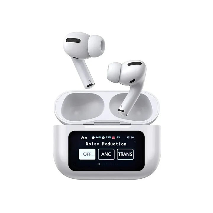 🎧 A9 AirPods Pro 2 with LCD Display | ANC + ENC | Extra Bass | Lanyard & Buzzer Sound