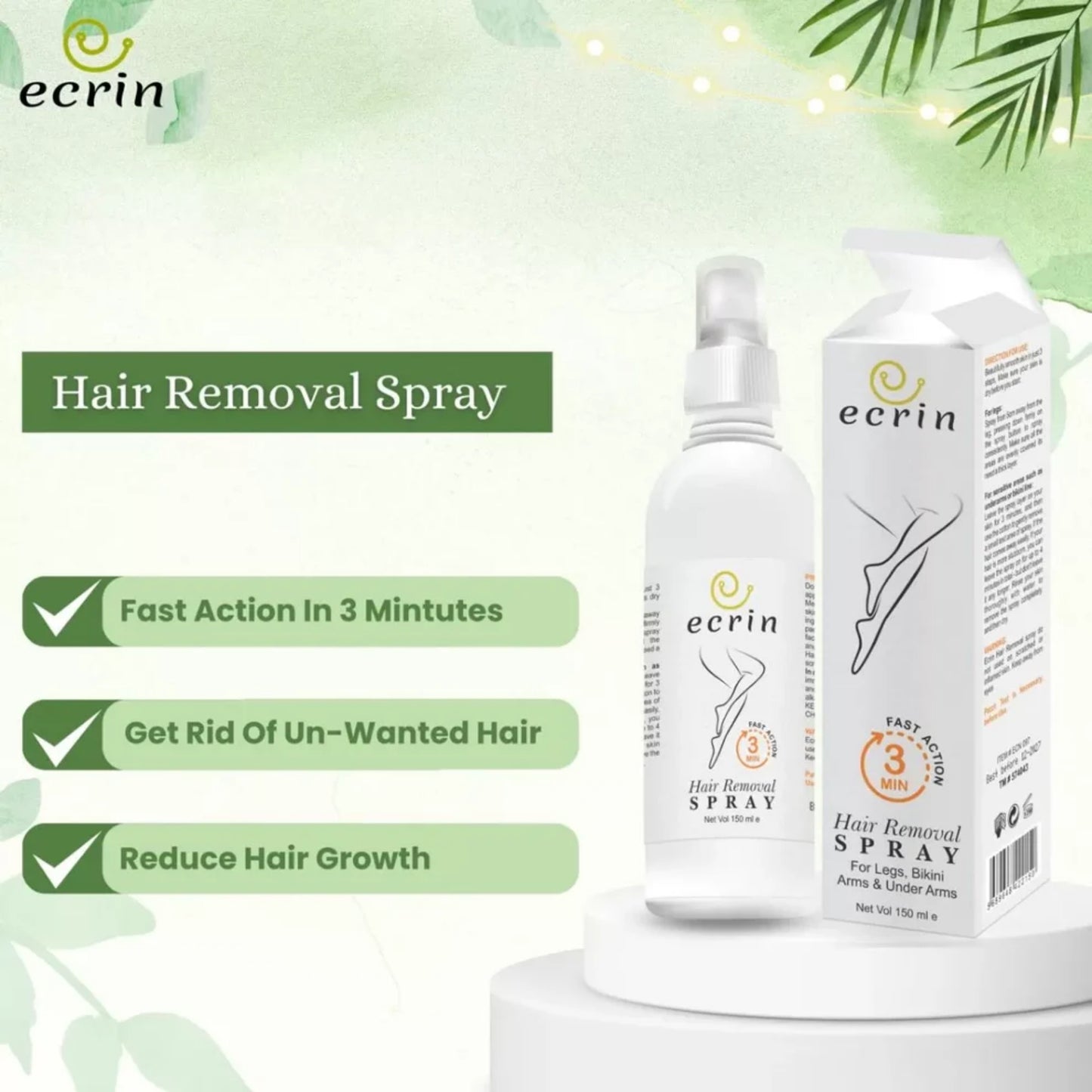 Ecrin – 2-in-1 Hair Removal Spray for Men & Women