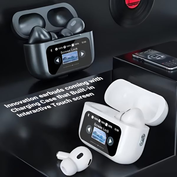 🎧 A9 AirPods Pro 2 with LCD Display | ANC + ENC | Extra Bass | Lanyard & Buzzer Sound