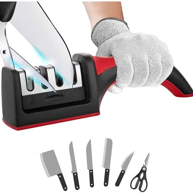 3-in-1 Knife Sharpener Set with Ceramic Peeler – The Ultimate Kitchen Essential