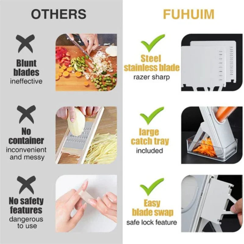 Brava Spring Vegetable Slicer Chopper | Manual Food Chopper for Kitchen